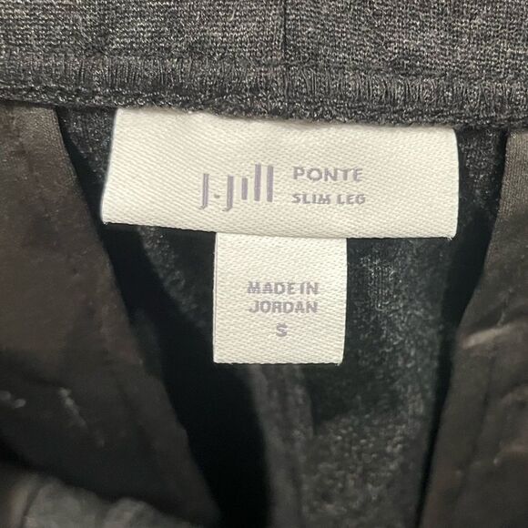 NWOT J. Jill Pintucked Ponte Slim-Leg Pants Mid Rise Pull-On Stretch Gray Size S - Picture 6 of 11